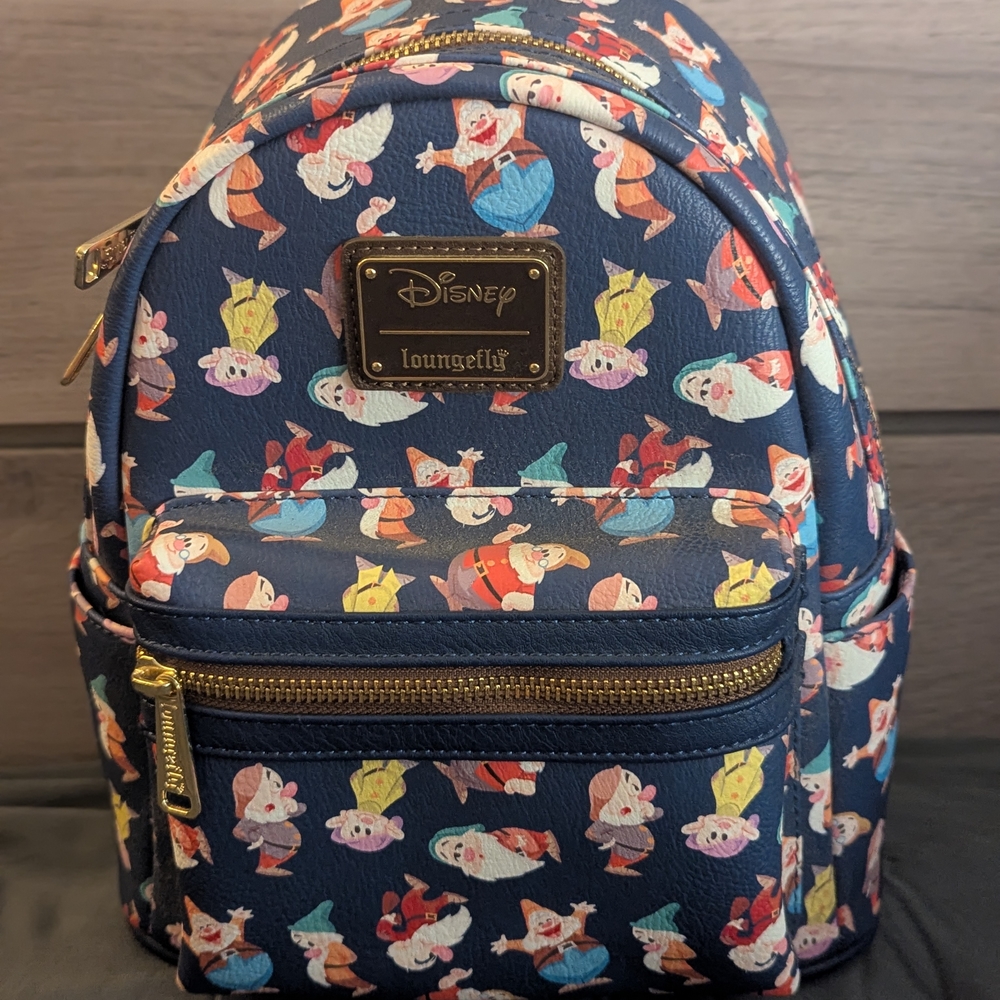 Loungefly Disney Dwarfs Patterned Backpack - image 1